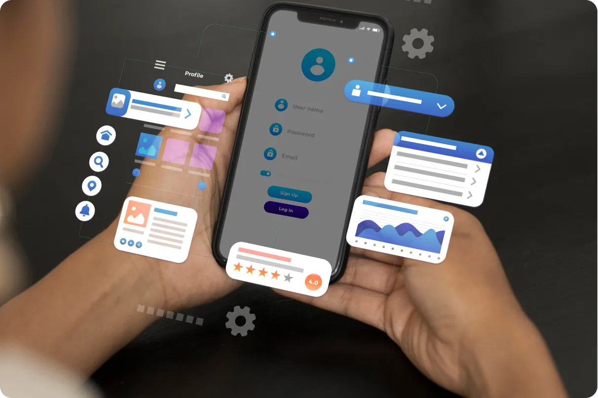 Professional at work in the Flutter app development role the internship prepares you for