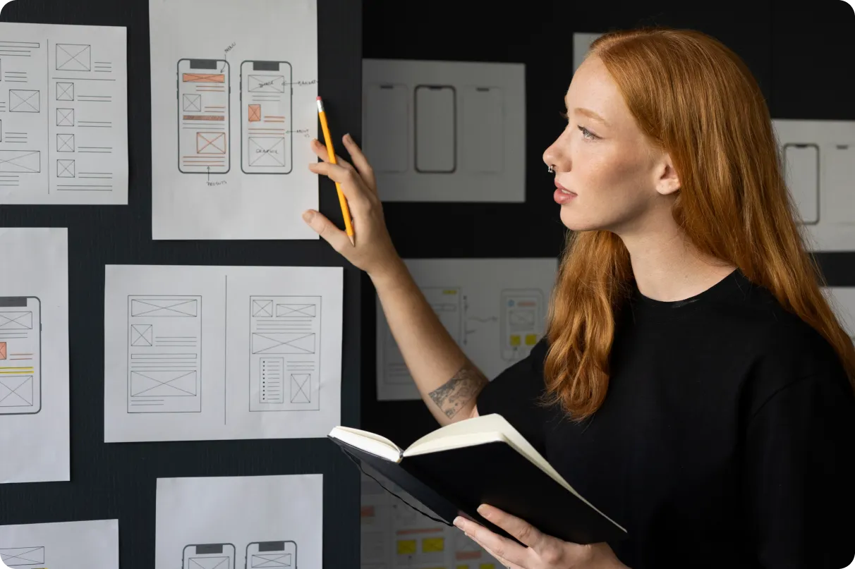 Professional at work in the UI/UX design role the internship prepares you for